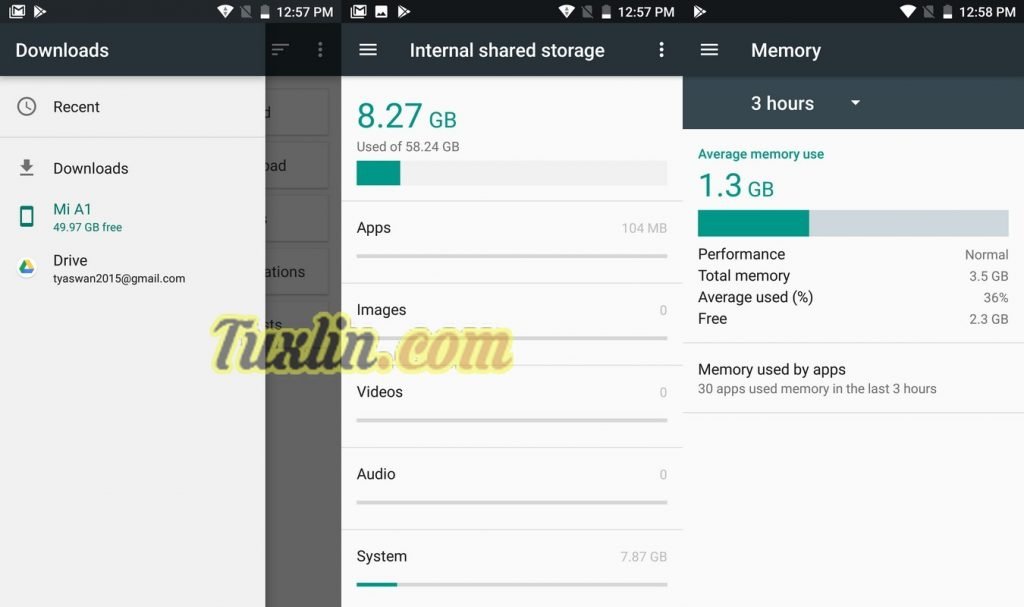 Memori Xiaomi Mi A1