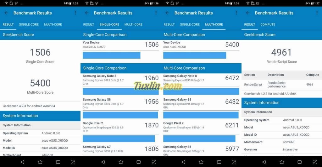 Benchmark Geekbench 4 Asus Zenfone 5 ZE620KL