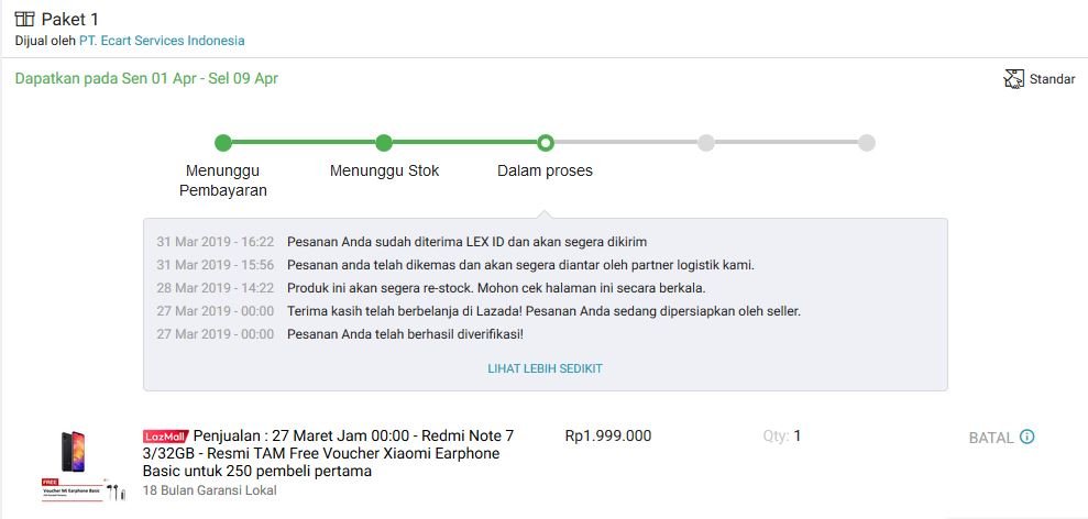 Suka Duka Ikutan Flash Sale Redmi Note 7 di Lazada 6