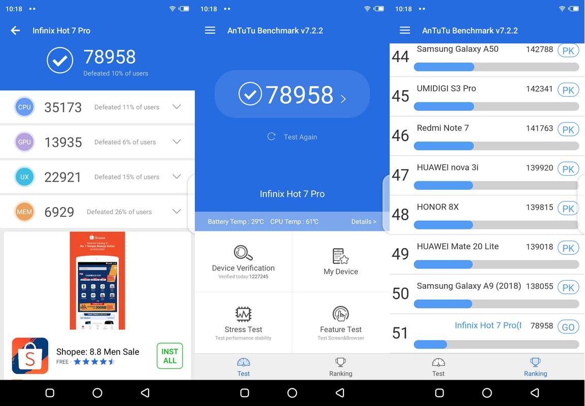 Review Infinix Hot 7 Pro, Apa Bener Terlalu Sadis? 20 Benchmark AnTuTu v7 Infinix Hot 7 Pro